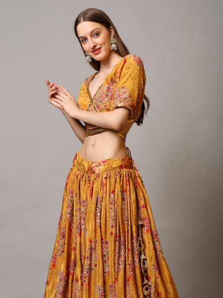 Blooming Yellow Lehenga Set - Image 4