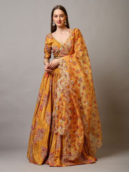 Blooming Yellow Lehenga Set - Image 6