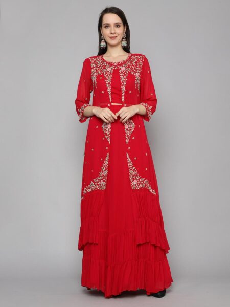 Embroidered Georgette Ethnic Co-ord set