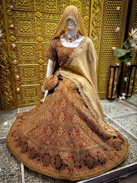 Crepe Lehenga with Dori Work