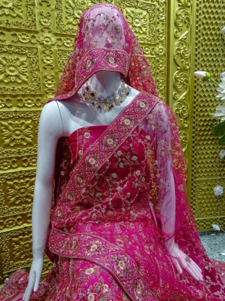 Lehenga with Mirror, Dabka & Thread Embroidery - Image 2