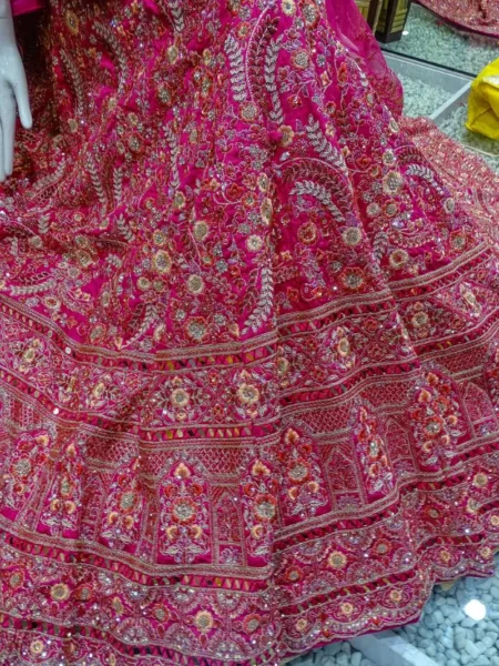 Lehenga with Mirror, Dabka & Thread Embroidery - Image 3