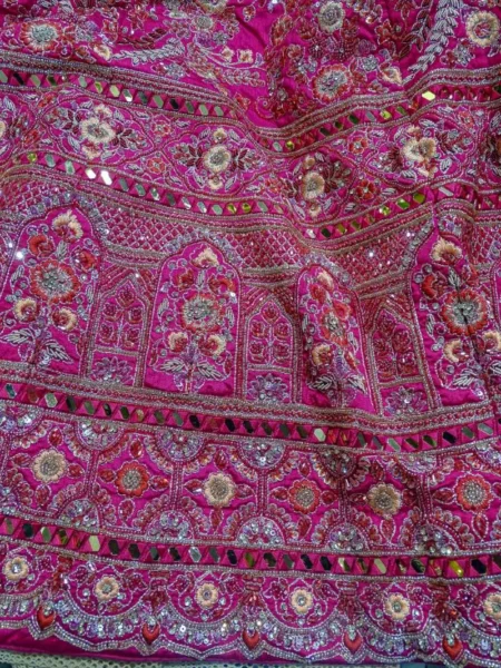 Lehenga with Mirror, Dabka & Thread Embroidery - Image 5