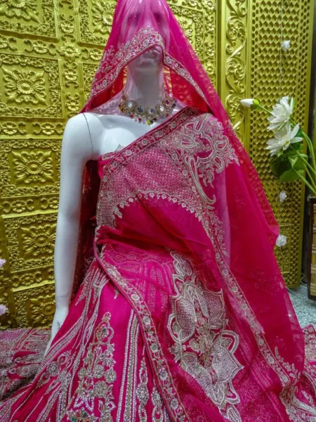 Lehenga with Moti, Dabka, Sequins, and Stone Handwork - Image 2