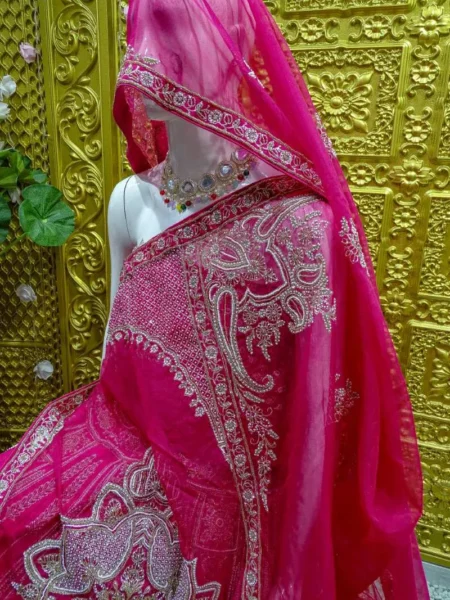 Lehenga with Moti, Dabka, Sequins, and Stone Handwork - Image 4