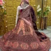 Maroon Velvet Bridal Lehenga