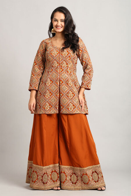 Peplum Top & Flared Pant Set