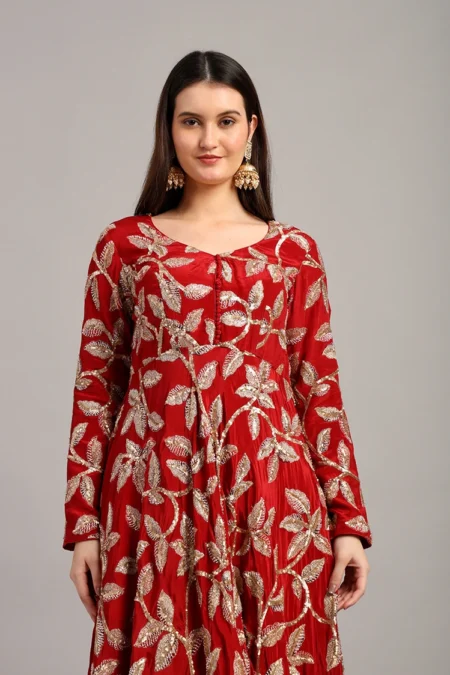 Anarkali Suit in Maroon Colour - Image 2