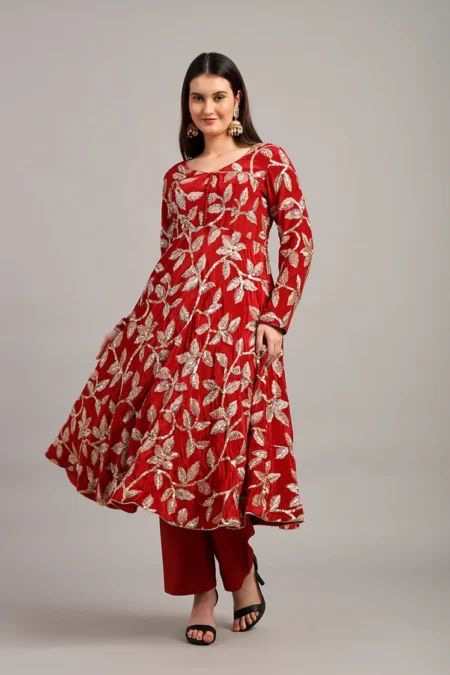 Anarkali Suit in Maroon Colour - Image 4