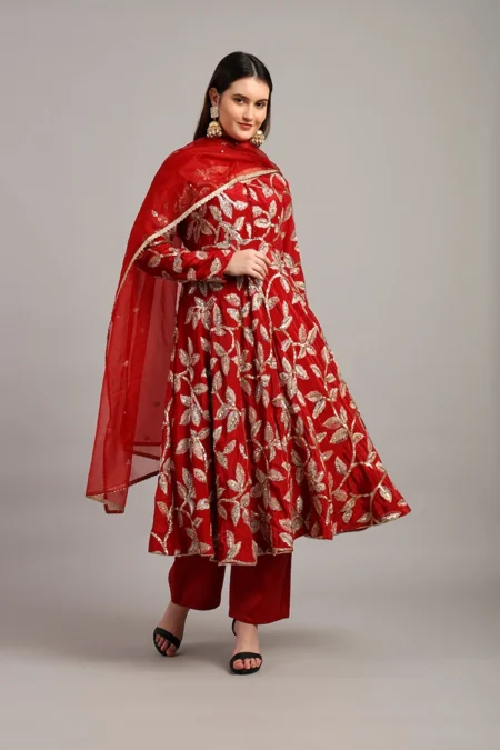 Anarkali Suit in Maroon Colour - Image 6