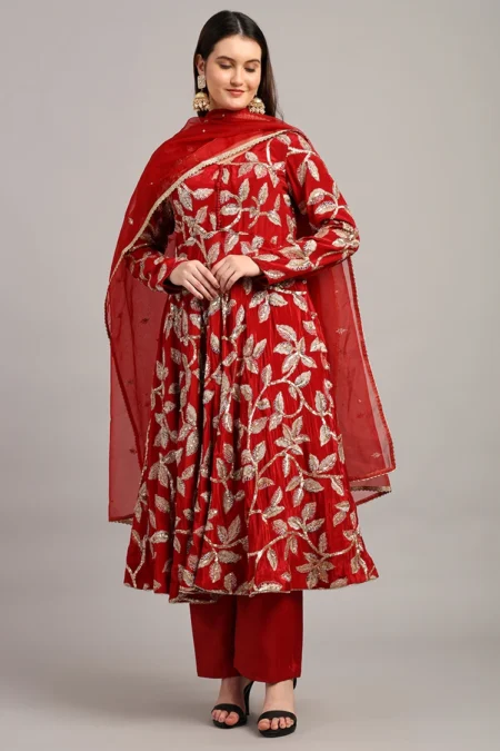 Anarkali Suit in Maroon Colour