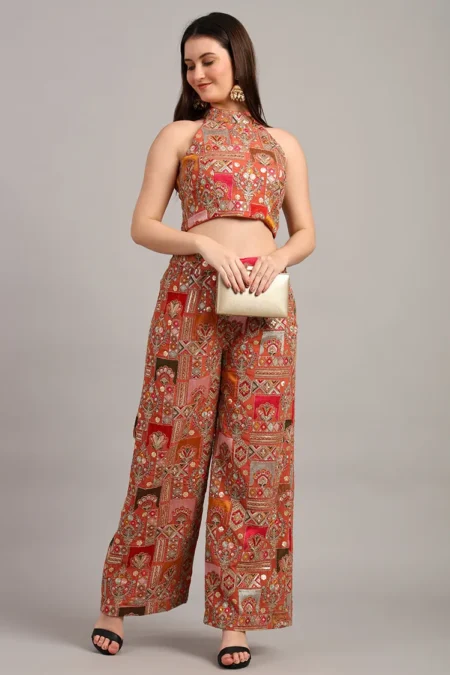 Halter Neck Top with Pant - Image 2