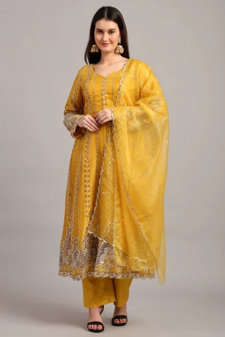 Yellow Sharara Set for Women - Image 5
