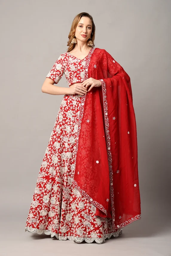 Designer Red Lehenga for Women