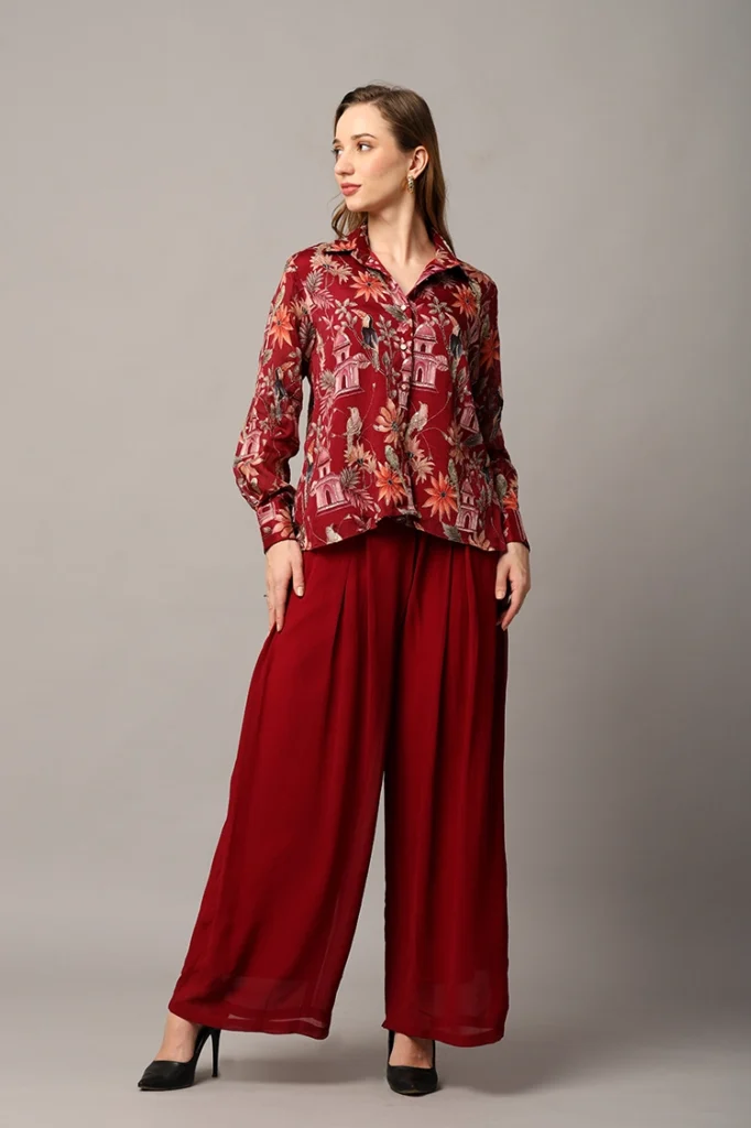 Maroon Cord Set for Women