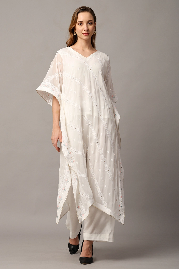 White Kaftan Dress for Women