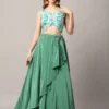 Designer Green Skirt and Top Set