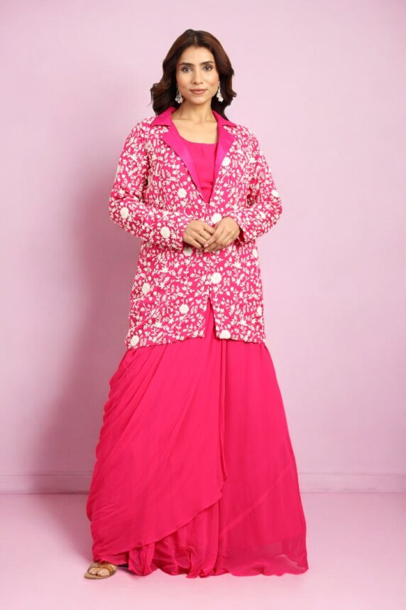 Draped Skirt with Blouse