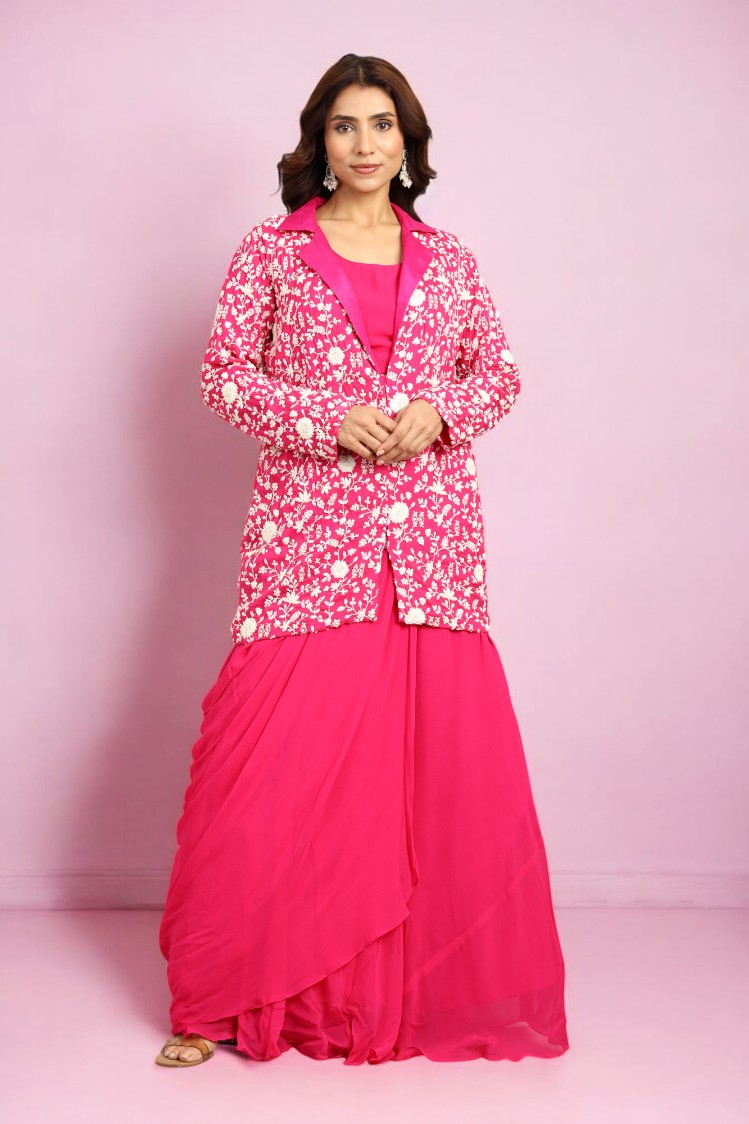 Draped Skirt with Blouse