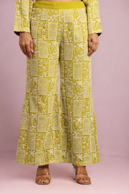 Lime Yellow Peplum Top with Pant - Image 6