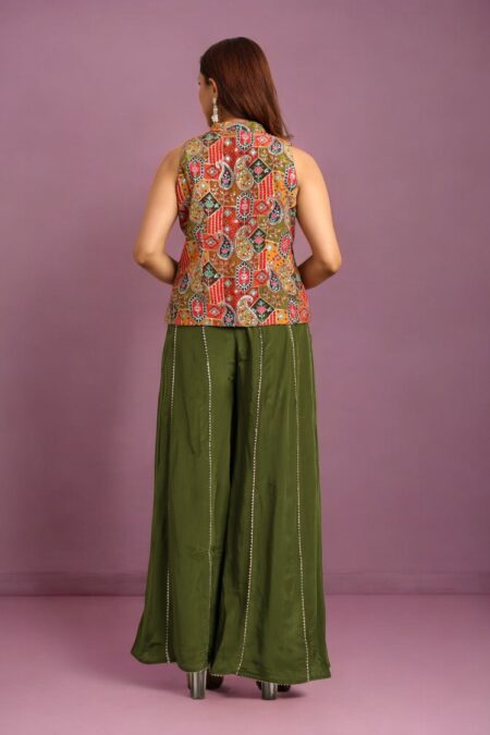 Multishade Peplum Top with Flared Pant - Image 3