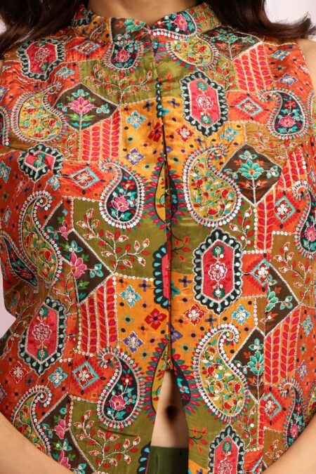 Multishade Peplum Top with Flared Pant - Image 2
