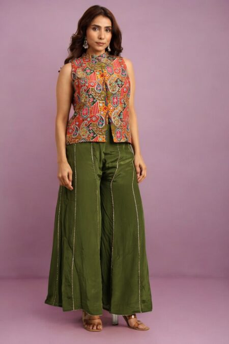 Multishade Peplum Top with Flared Pant - Image 6