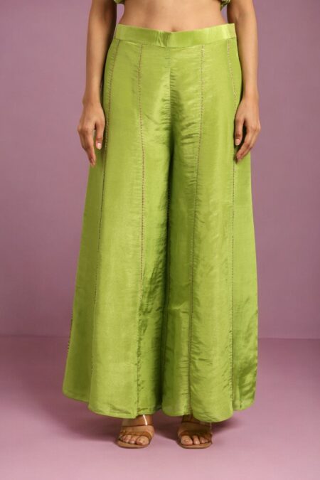 Peplum Top with Flared Pant & Dupatta - Image 5